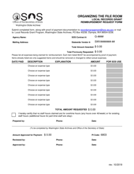 Document preview: Reimbursement Request Form - Organizing the File Room Local Records Grant - Washington