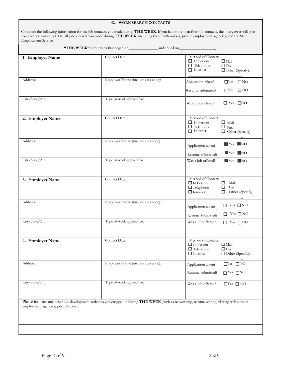 Benefits Accuracy Measurement Claimant Questionnaire - Paid Claim - Washington, D.C., Page 4
