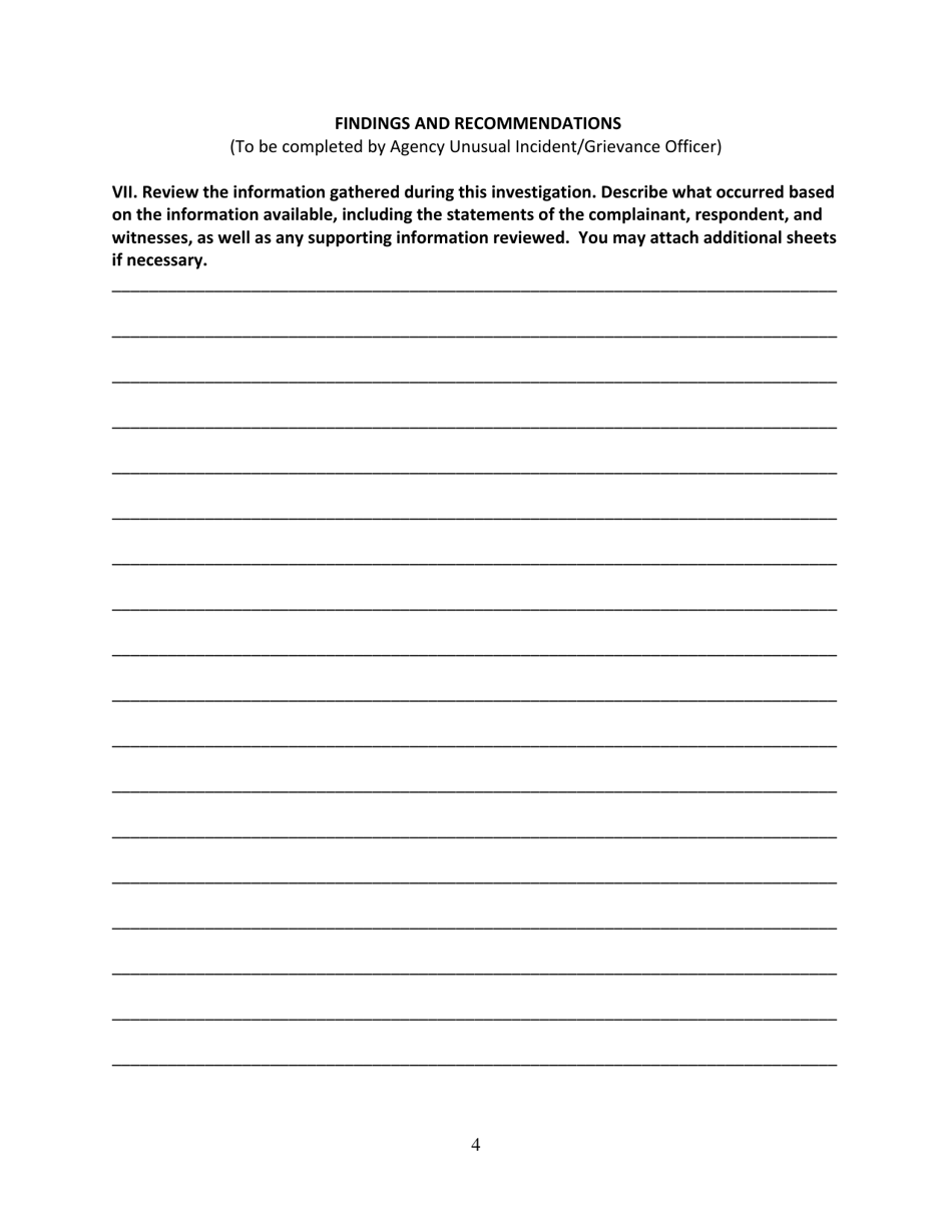 Addiction Prevention and Recovery Administration Substance Abuse Treatment Facility / Program Complaint Form - Washington, D.C., Page 4