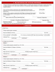 Form DC2000 Employment Application - Washington, D.C., Page 2