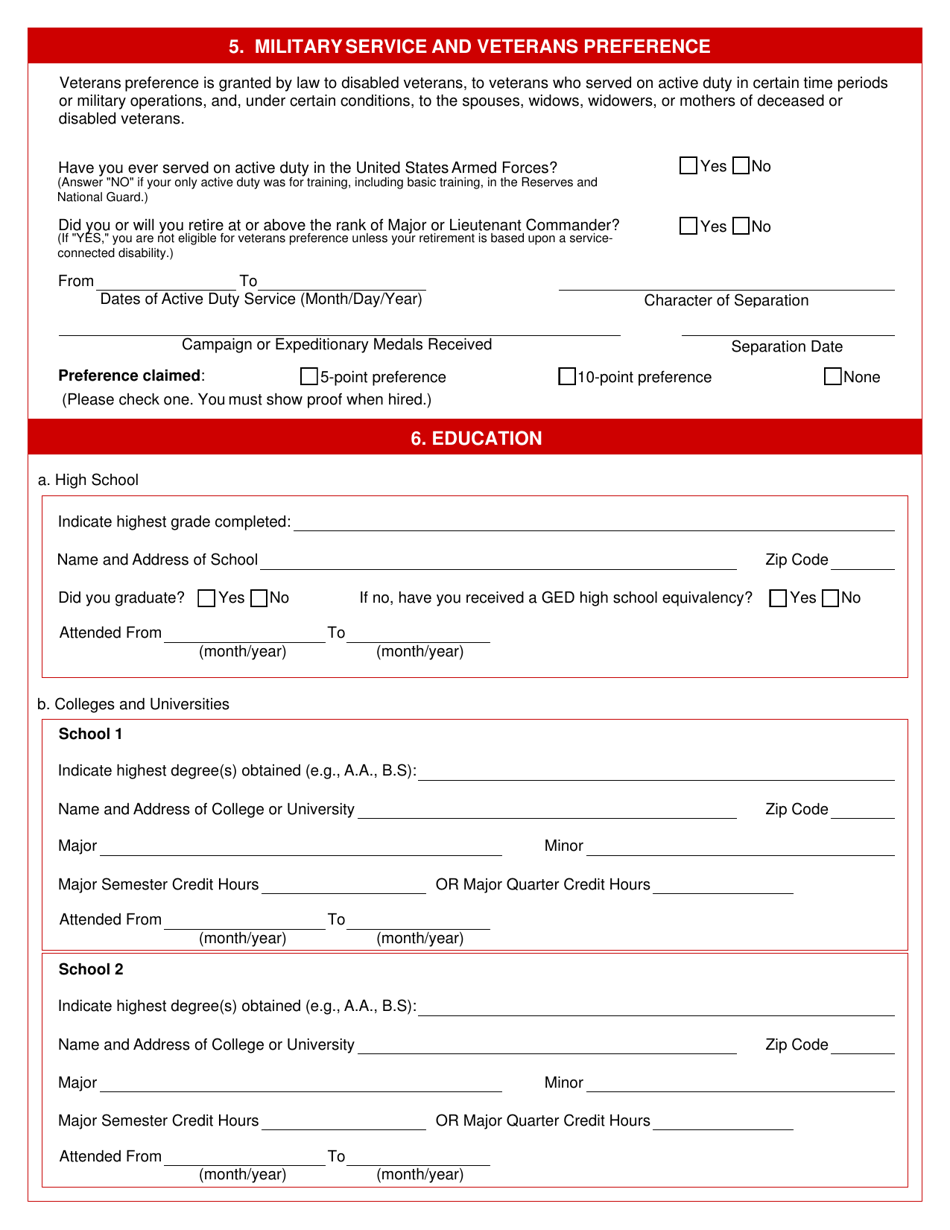 Form DC2000 Employment Application - Washington, D.C., Page 2