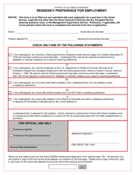 Form DC2000 Employment Application - Washington, D.C., Page 9