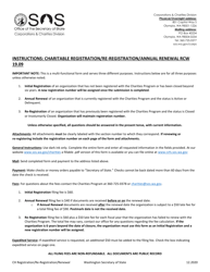 Charitable Organization Initial Registration/Re-registration/Annual Renewal - Washington