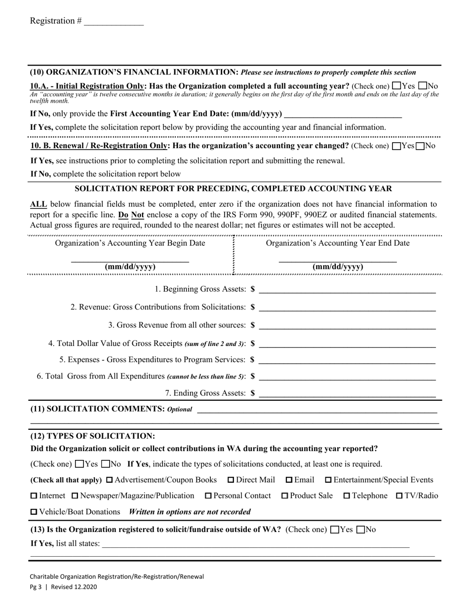 Charitable Organization Initial Registration / Re-registration / Annual Renewal - Washington, Page 8