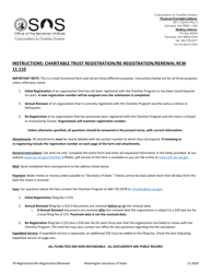 Document preview: Charitable Trust Initial Registration/Re-registration/Annual Renewal - Washington