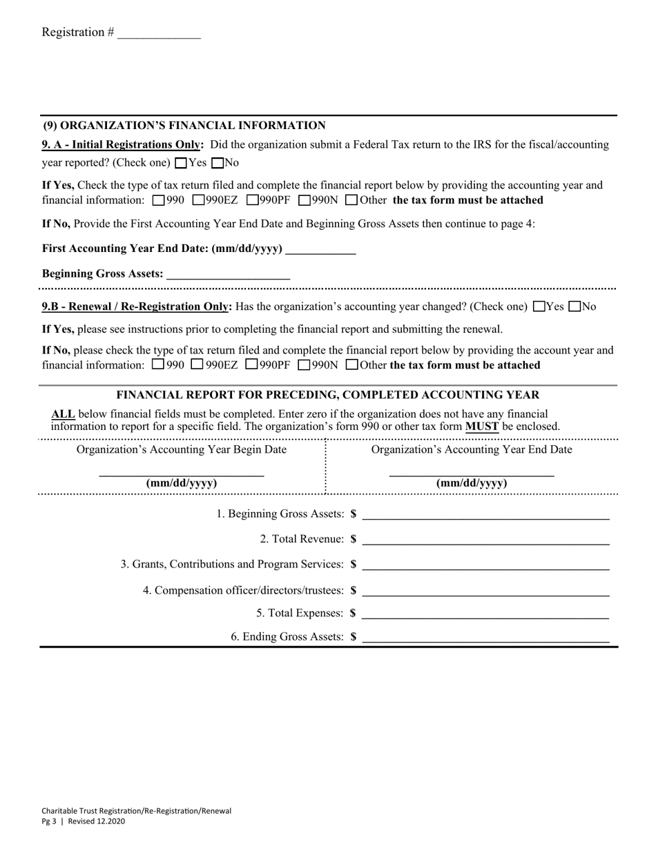 Charitable Trust Initial Registration / Re-registration / Annual Renewal - Washington, Page 7