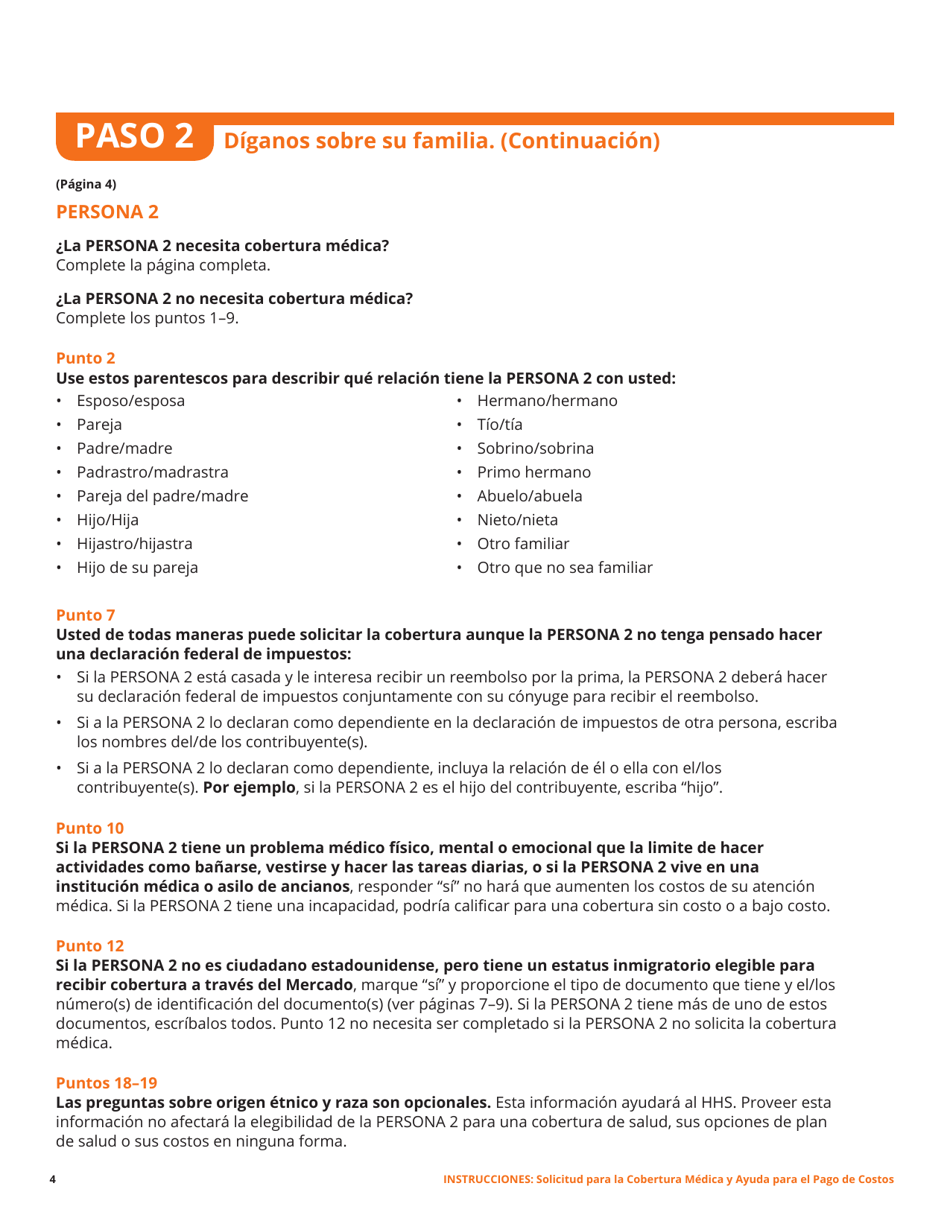 Solicitud Para La Cobertura De Salud Y Ayuda Para El Pago De Costos - Washington, D.C. (Spanish), Page 16
