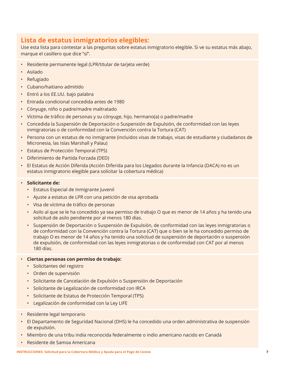 Solicitud Para La Cobertura De Salud Y Ayuda Para El Pago De Costos - Washington, D.C. (Spanish), Page 19