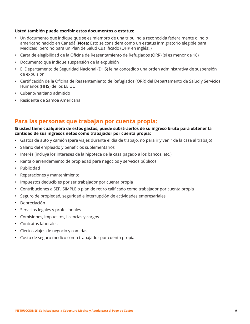 Solicitud Para La Cobertura De Salud Y Ayuda Para El Pago De Costos - Washington, D.C. (Spanish), Page 21