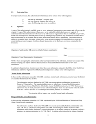 Authorization for Use and Disclosure of Private/Protected Health Information - Washington, D.C., Page 3