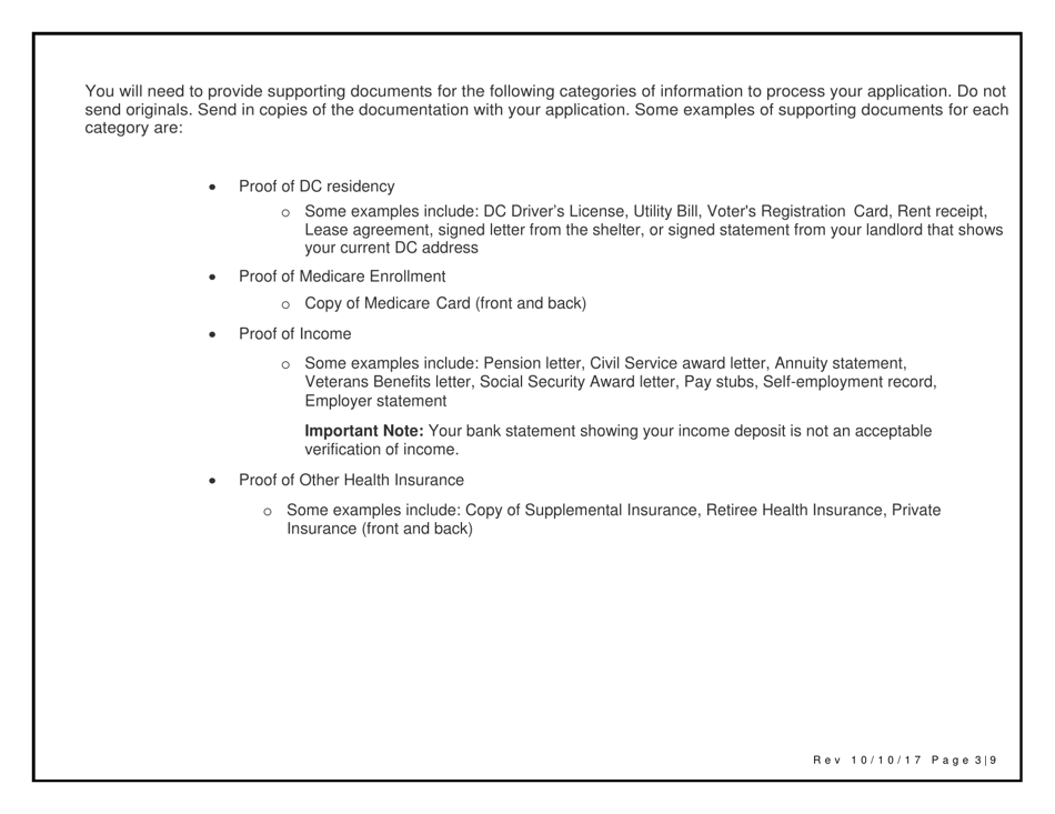 Medicare Savings Program Application - Qualified Medicare Beneficiary Program (Qmb) Only - Washington, D.C., Page 3