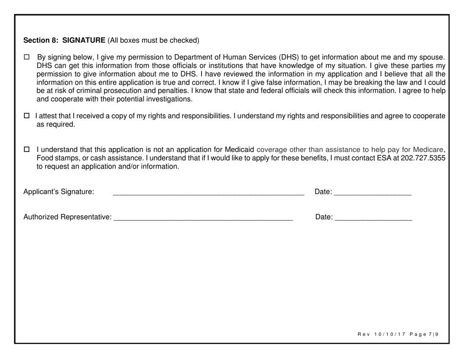 Medicare Savings Program Application - Qualified Medicare Beneficiary Program (Qmb) Only - Washington, D.C., Page 7