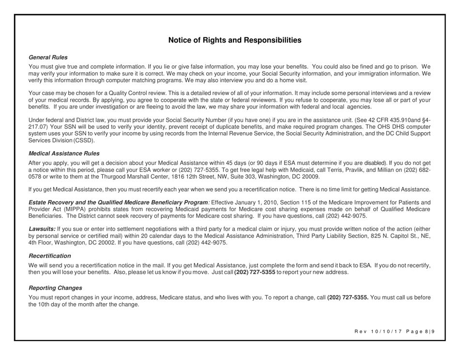 Medicare Savings Program Application - Qualified Medicare Beneficiary Program (Qmb) Only - Washington, D.C., Page 8