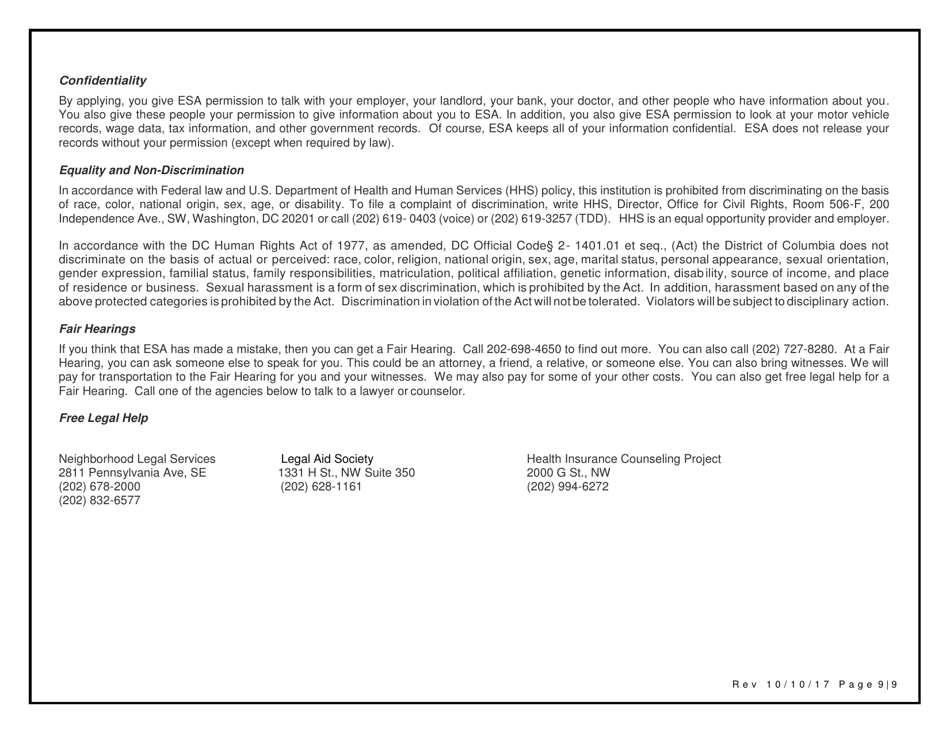 Medicare Savings Program Application - Qualified Medicare Beneficiary Program (Qmb) Only - Washington, D.C., Page 9