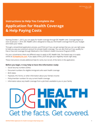 Standard Application for Health Coverage &amp; Help Paying Costs - Washington, D.C., Page 13