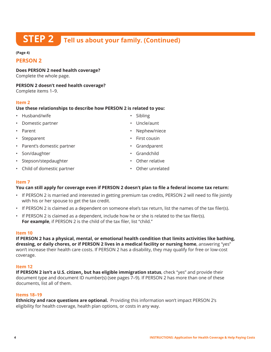 Standard Application for Health Coverage  Help Paying Costs - Washington, D.C., Page 16