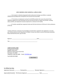 Hplrp Site Certification Renewal Application - Washington, D.C., Page 4