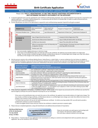 Document preview: Birth Certificate Application - Washington, D.C.