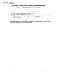 Dc-30/J-1 Visa Waiver Application Guidelines - Washington, D.C., Page 6