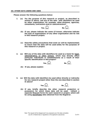 Request for Use of Data With Identifiers and Statement of Assurances - Washington, D.C., Page 3
