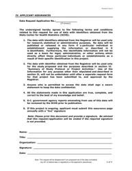 Request for Use of Data With Identifiers and Statement of Assurances - Washington, D.C., Page 4