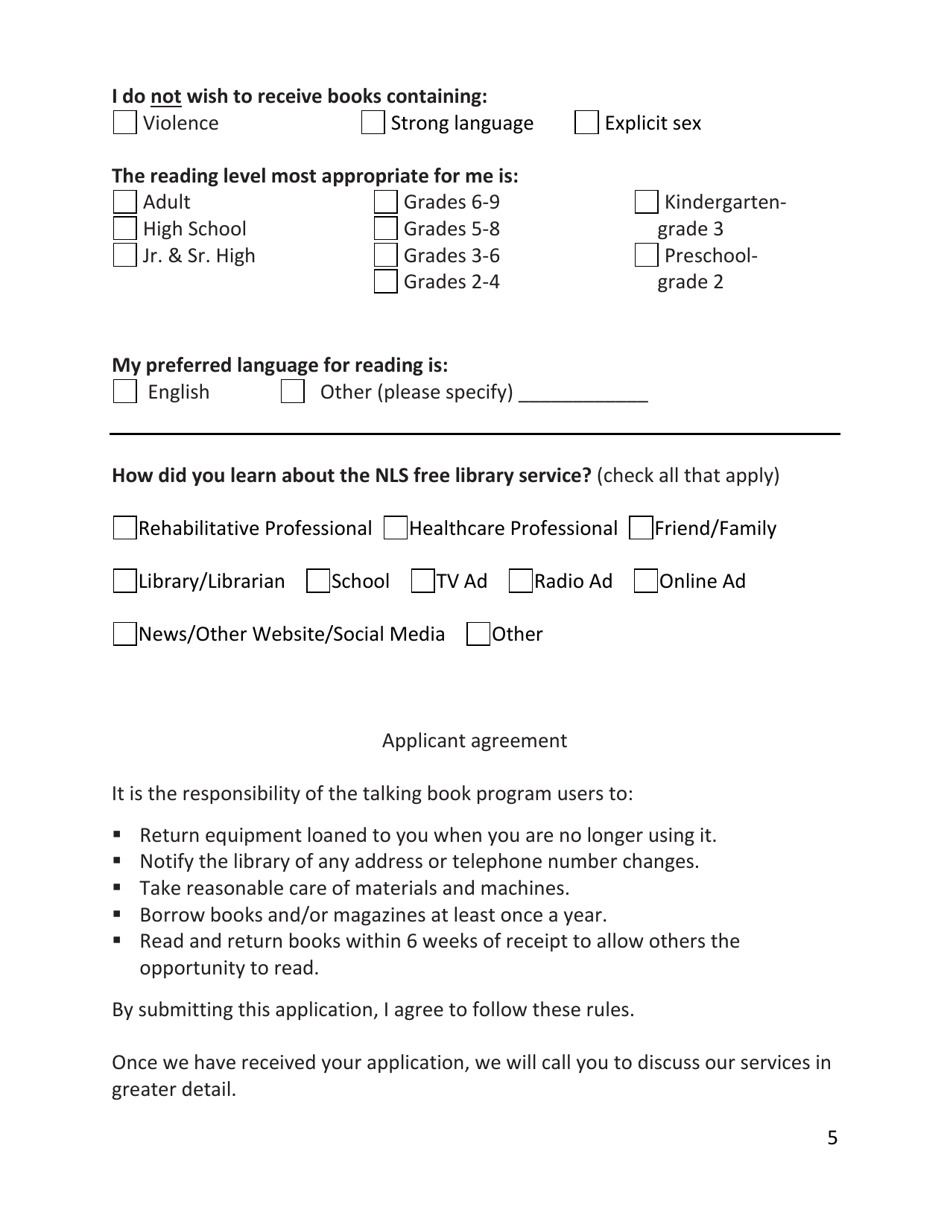 Application for Free Library Service - Vermont, Page 5