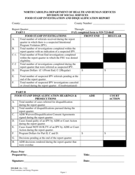 Document preview: Form DSS-8648 Food Stamp Investigation and Disqualification Report - North Carolina