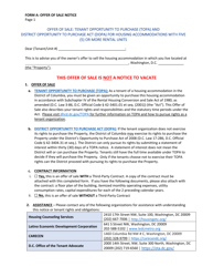 Form A Offer of Sale: Tenant Opportunity to Purchase (Topa) and District Opportunity to Purchase Act (Dopa) for Housing Accommodations With Five (5) or More Rental Units - Washington, D.C., Page 4