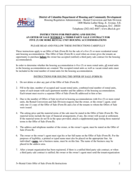 Form B Offer of Sale &amp; Tenant Opportunity to Purchase Without a Third Party Sale Contract for Housing Accommodations With Five (5) or More Rental Units - Washington, D.C., Page 2