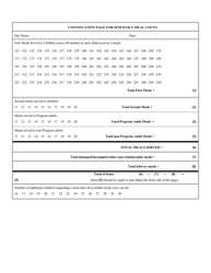 Fsmp Daily Meal Count Form - Washington, D.C., Page 2