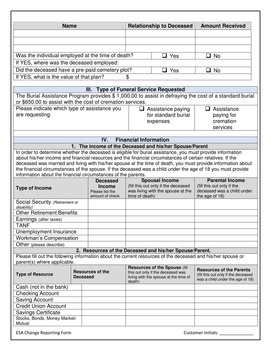 Burial Assistance Application - Washington, D.C., Page 3