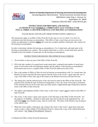 Form B &quot;Offer of Sale &amp; Tenant Opportunity to Purchase Without a Third Party Sale Contract for Housing Accommodations With Two, Three or Four Rental Units&quot; - Washington, D.C.