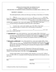 Form B Offer of Sale &amp; Tenant Opportunity to Purchase Without a Third Party Sale Contract for Housing Accommodations With Two, Three or Four Rental Units - Washington, D.C., Page 3