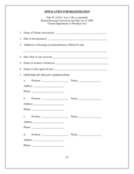 Application for Registration for Tenant Associations (5 or More Units) - Washington, D.C., Page 5