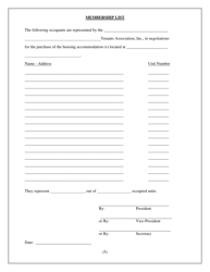 Application for Registration for Tenant Associations (5 or More Units) - Washington, D.C., Page 7