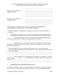 Notice of Transfer of Ownership Interest or an Economic Interest in a Two (2), Three (3) or Four (4) Rental Unit Housing Accommodation - Washington, D.C., Page 10