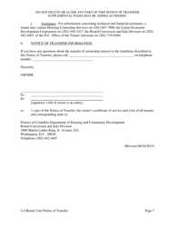 Notice of Transfer of Ownership Interest or an Economic Interest in a Two (2), Three (3) or Four (4) Rental Unit Housing Accommodation - Washington, D.C., Page 15