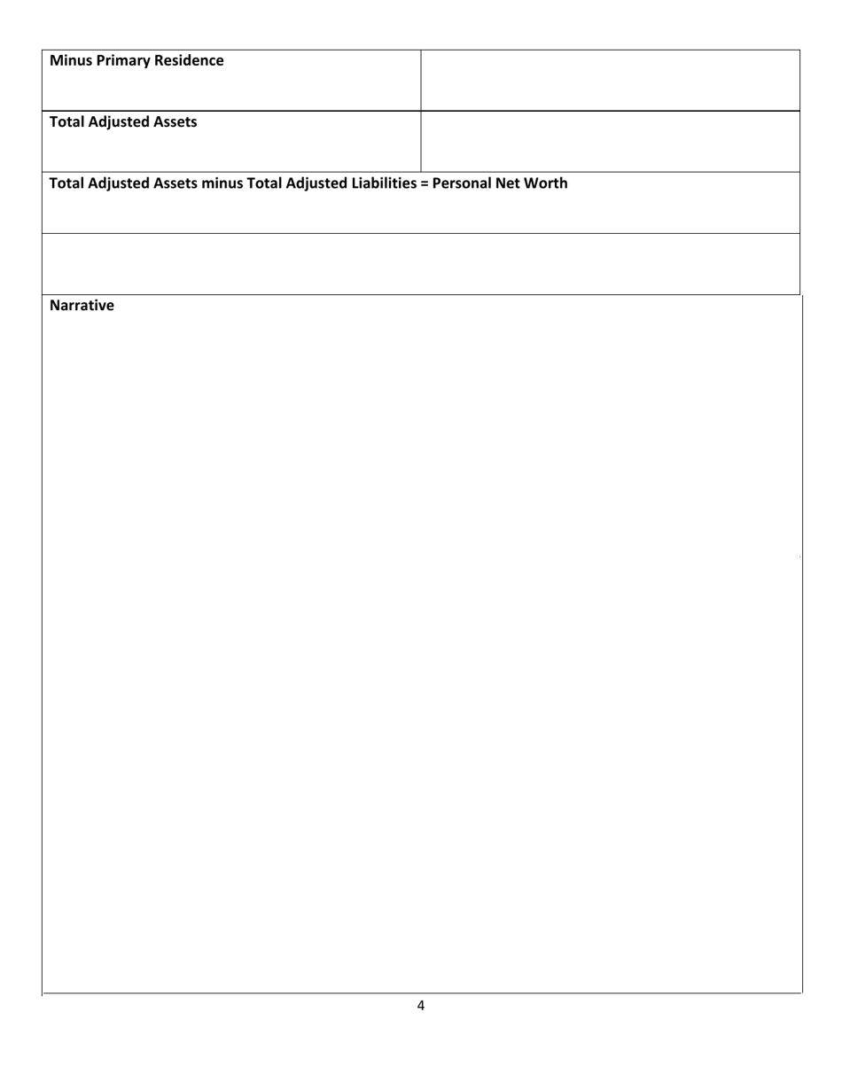 Disadvantaged Business Enterprise Form - Washington, D.C., Page 4