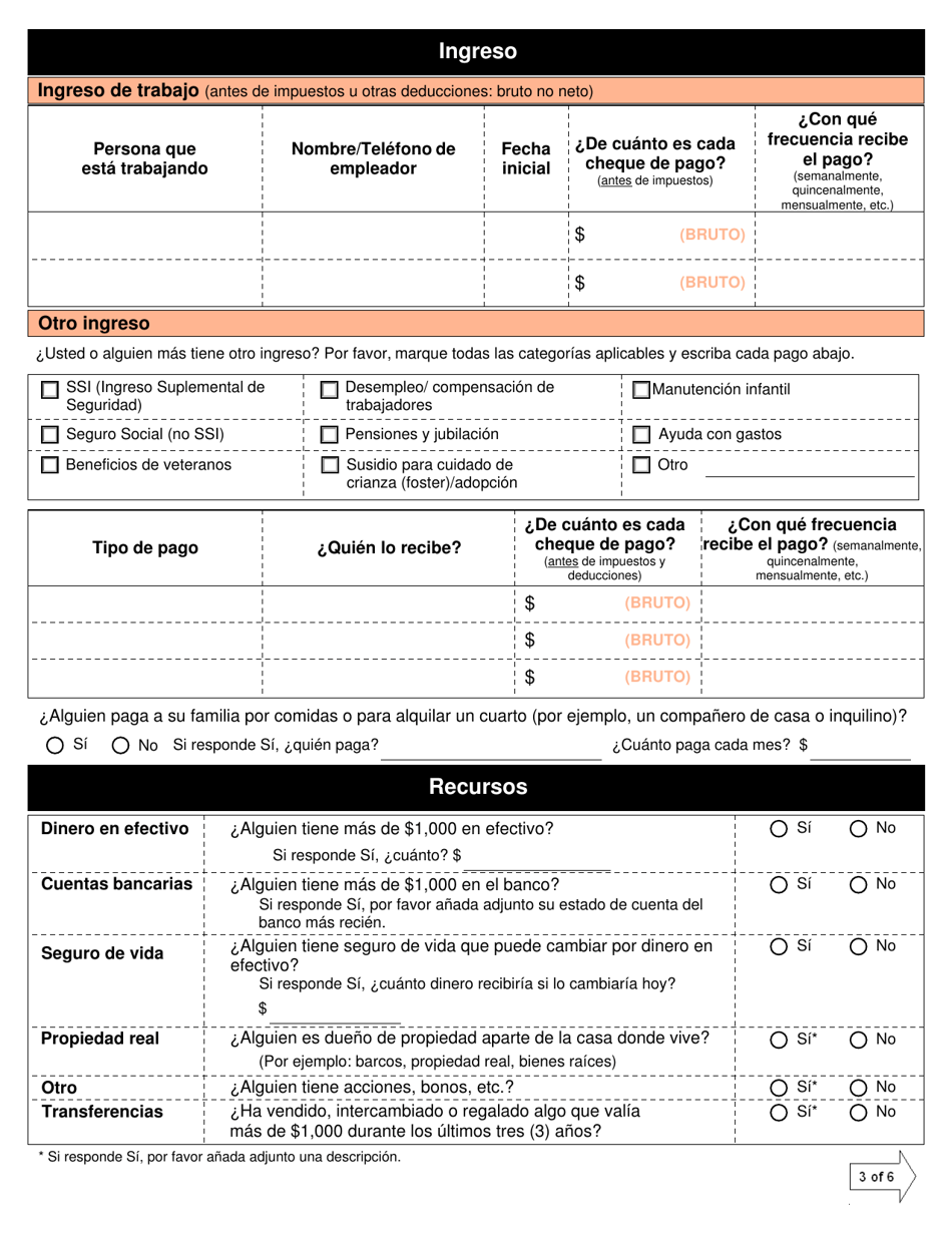 Solicitud Conjunta Para Asistencia Medica Cupones Para Alimentos Asistencia En Efectivo - Washington, D.C. (Spanish), Page 5