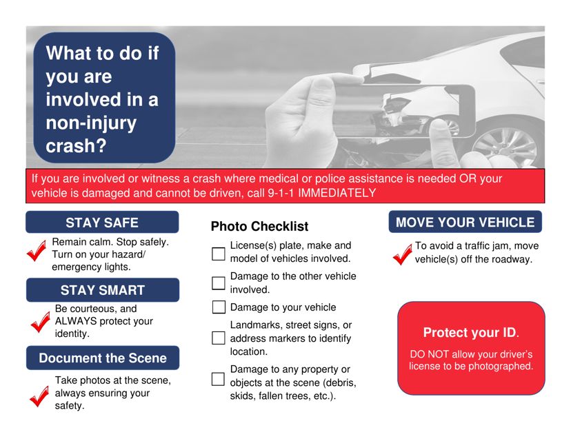 Non-injury Crash Checklist - Washington, D.C.