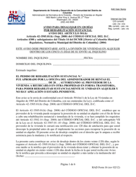 Document preview: RAD Formulario 16 Aviso Para Desalojar En 120 Dias Por Rehabilitacion Sustancial - Washington, D.C. (Spanish)