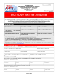 Document preview: RAD Formulario 24 Queja Del Plan De Pago De Los Inquilinos - Washington, D.C. (Spanish)