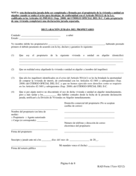 RAD Formulario 17 Aviso Para Desalojar En 180 Dias Por Discontinuacion De Uso Residencial - Washington, D.C. (Spanish), Page 6