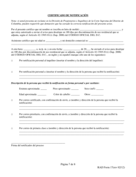 RAD Formulario 17 Aviso Para Desalojar En 180 Dias Por Discontinuacion De Uso Residencial - Washington, D.C. (Spanish), Page 7