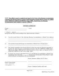 RAD Form 17 180 Day Notice to Vacate for Discontinuance of Housing Use - Washington, D.C., Page 6