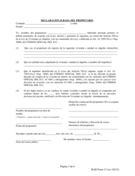 RAD Formulario 13 Aviso Para Desalojar En 90 Dias Para Uso Y Ocupacion Personal De Un Comprador Por Contrato - Washington, D.C. (Spanish), Page 3