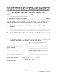 RAD Formulario 13 Aviso Para Desalojar En 90 Dias Para Uso Y Ocupacion Personal De Un Comprador Por Contrato - Washington, D.C. (Spanish), Page 4