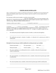RAD Formulario 13 Aviso Para Desalojar En 90 Dias Para Uso Y Ocupacion Personal De Un Comprador Por Contrato - Washington, D.C. (Spanish), Page 5