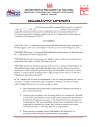 Document preview: Declaration of Covenants - Washington, D.C.