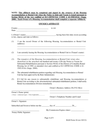 RAD Form 16 120 Day Notice to Vacate for Substantial Rehabiltation - Washington, D.C., Page 4